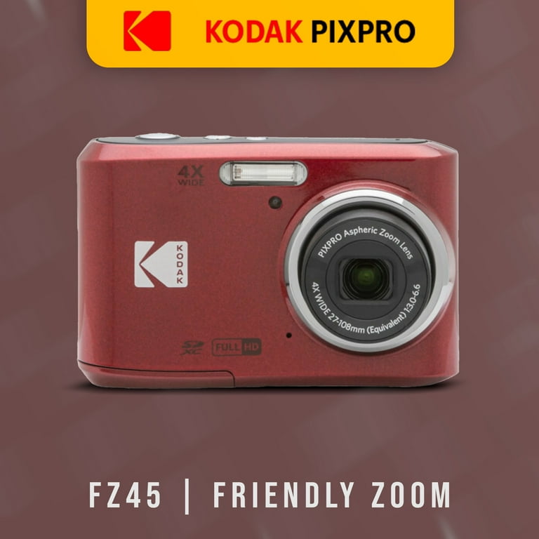 Kodak PIXPRO FZ45 Friendly Zoom Digital Camera (Red) Bundle with