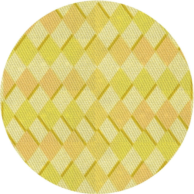 Ahgly Company Tapis d'Intérieur Lavables en Machine, Carrés de Transition Jaune Néon, Carrés de 3'