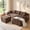 Brown, variant on Garaneeds 95" U-Shaped Modular Sectional Sofa, Boneless Couch for Living Room, Extra Deep Seats with Left-Facing Chaise & Ottoman, Corduroy Fabric, No Assembly Required, Grey