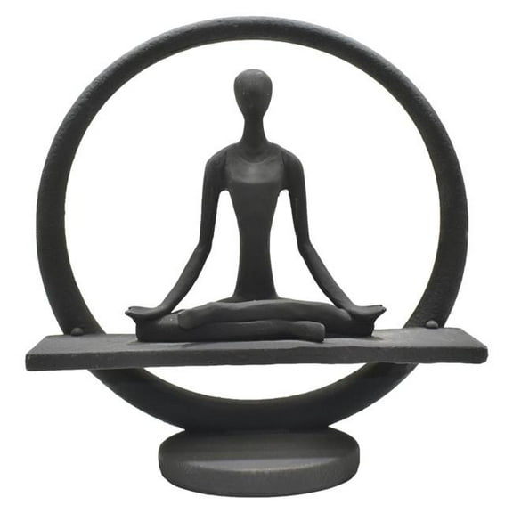 Adam & Friends Home Decor Yoga Meditation Circle Sculpture | 1-Piece | Black