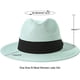 thumbnail image 2 of Sombrero Panamá enrollable de paja de ala ancha para mujer, cinturón con hebilla, sombrero para el sol de playa Fedora UPF50+ (25 verde claro) brillar Electrónica, 2 of 5