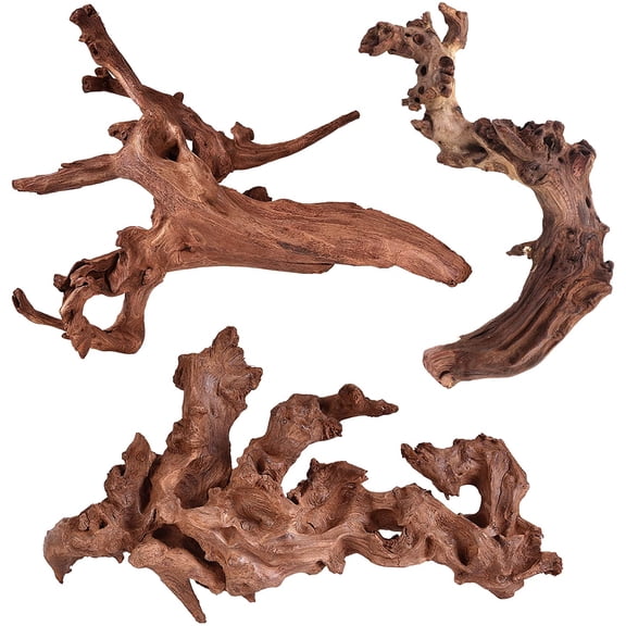 Natural Driftwood 2‑Pack, 6‑10 Inch Assorted Driftwood Branches, Aquarium Fish Tank Decor for Aquascaping, Reptile Terrarium Habitat Decor Ornament