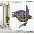 thumbnail image 5 of Ambesonne Psychedelic Shower Curtain, Sea Turtle Animal, 69"Wx75"L, Purple Orange Pink, 5 of 5