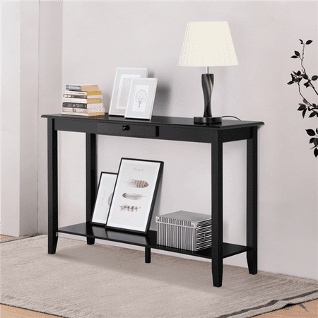 Yaheetech 2 Tiers Concepts Wood Console Table With Drawer And