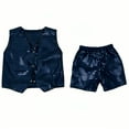 thumbnail image 5 of Girls Outfits Glitter Vest with Shorts Party Dress Lightweight Comfortable Kids Two Piece Sets Black 3-4 Y, 5 of 5