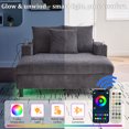 thumbnail image 6 of Homefun Corduroy Oversized Recliner Sofa Bed with Deep Seat 3 Pillows,USB,RGB LED Light Strip,Cup Holder, Side Pocket, 6 of 9