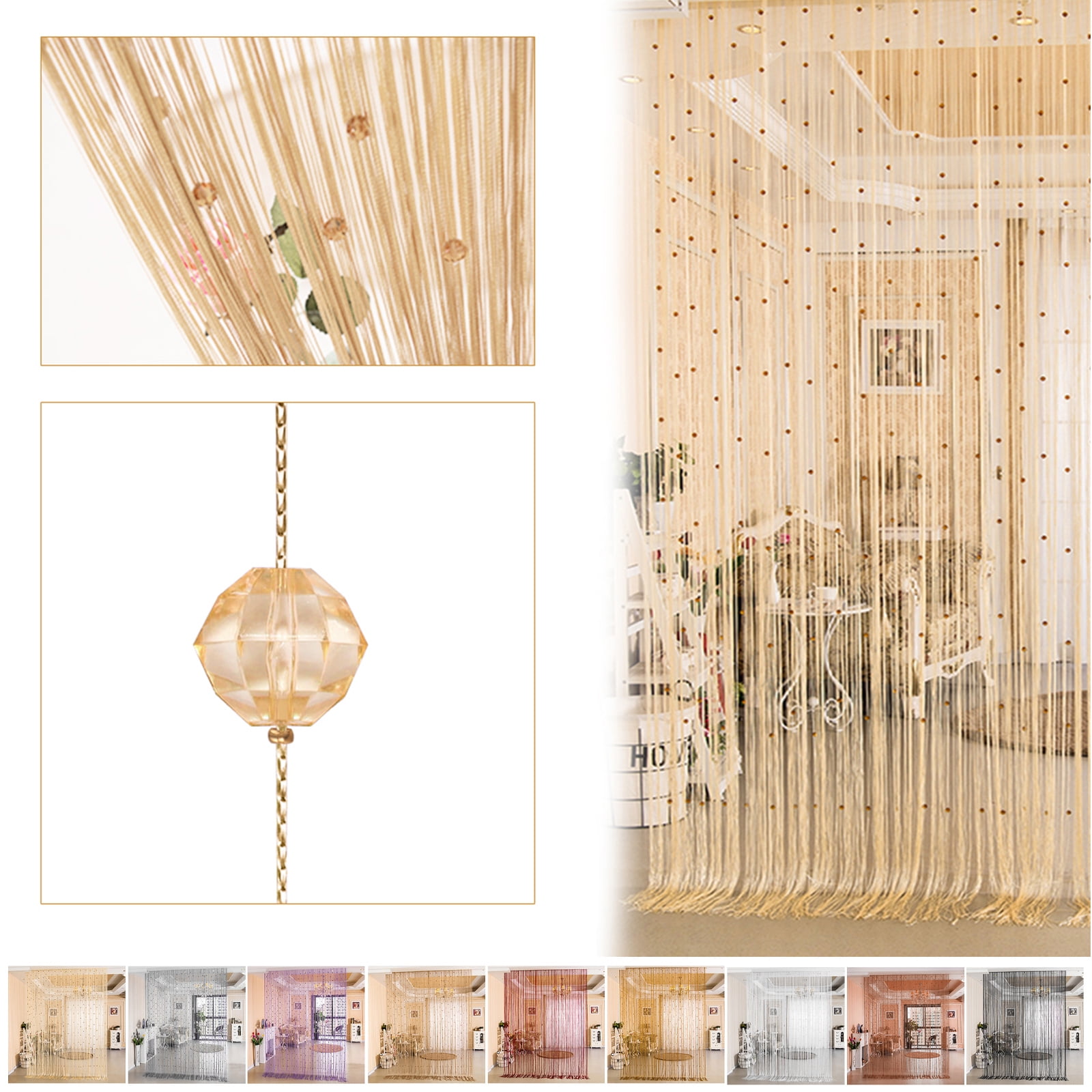 14 Colors String Door Curtain Bead Room Divider Window Panel Tassel Fringe Decor 