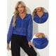 thumbnail image 2 of Chaqueta con puños acanalados INSPIRE CHIC para mujeres, sudadera, chaqueta bomber de malla, XL, azul, 2 of 6