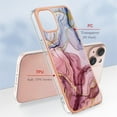 thumbnail image 2 of Designed for iPhone 14 Marble Case, Ultra Thin Girls Women Plating Marble Designed Flexible Soft TPU IMD Marble Protective Case Cover for iPhone 14 - Rose, 2 of 6