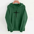 thumbnail image 4 of Christian Hoodies Women Cross Graphic Drawstring Long Sleeve Pullover Comfortable Casual Sweatshirt with Pockets, 4 of 4