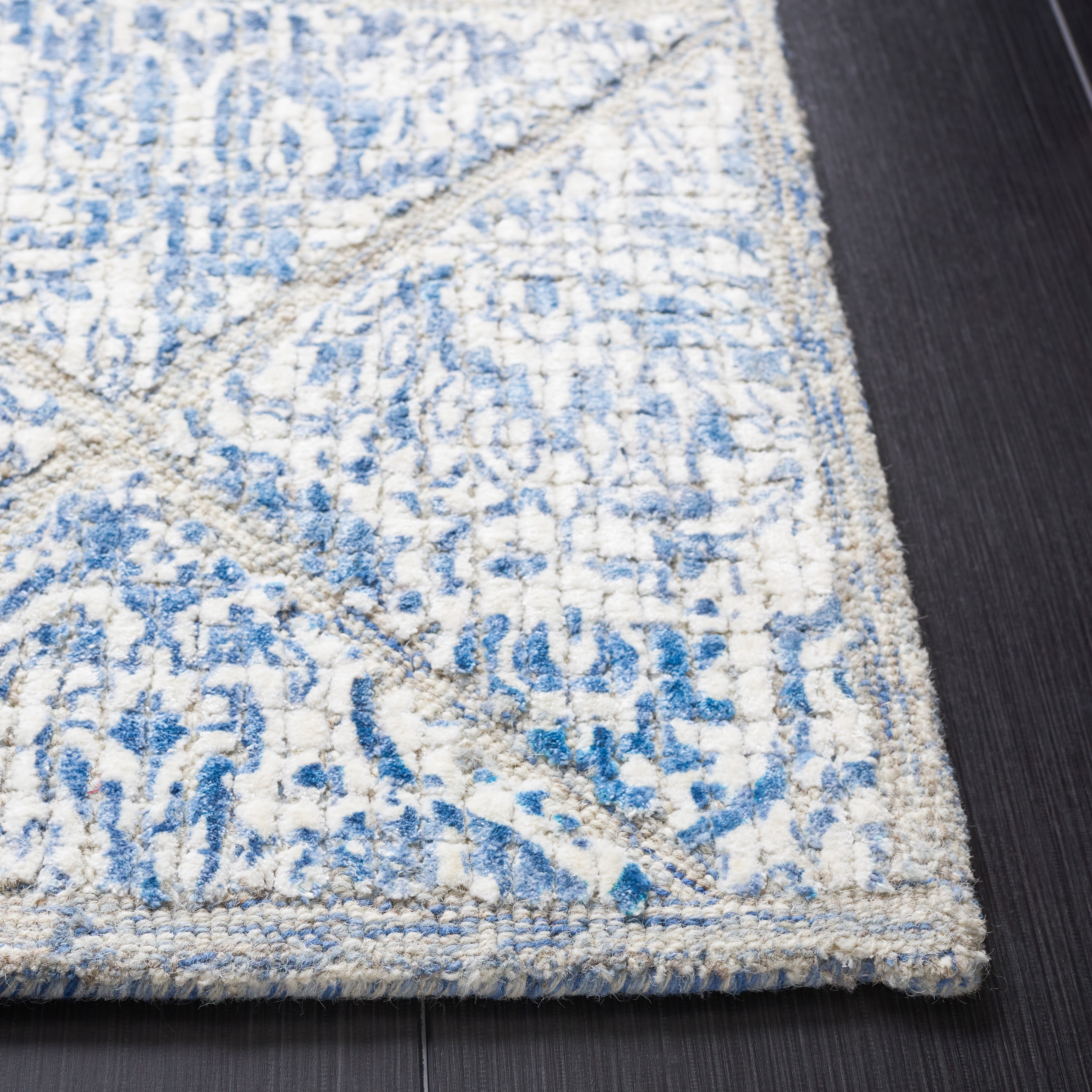 SAFAVIEH Artistry Bedelia Ogee Area Rug, Blue/Natural, 5' x 8'