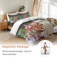 thumbnail image 7 of Christmas Hat Bedding Duvet Cover Set Twin Size 4 Pieces Puppy Truck Xmas Pine Tree Snowing Wood Grain Bedding Set with Zipper Closure, 1 Comforter Cover 68x86 Inches 1 Flat Sheet & 2 Pillow Cases, 7 of 7