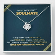 To My Smoking Hot Soulmate Necklace Gift With Message Card, Anniversary Gift For Wife, Birthday Gift For Wife, Funny Gift For Her