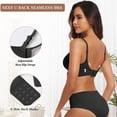 thumbnail image 3 of Bra OEAK para mujer, cuello en V inalámbrico, cuello en V, sin costuras, color negro L, 3 of 8