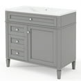 thumbnail image 6 of 36'' Bathroom Vanity with Medicine Cabinet, Modern Bathroom Storage Mirror Cabinet with 2 Soft Doors and 4 Drawers, Bathroom Single Sink Vanity Set, 6 of 7