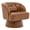 PU | Brown, variant on Modern Swivel Accent Chair, 360 Degree Rotatable Barrel Lounge Round Armchair with Cloud Soft Padding Striped Backrest for Living Room Bedroom Reading Nook