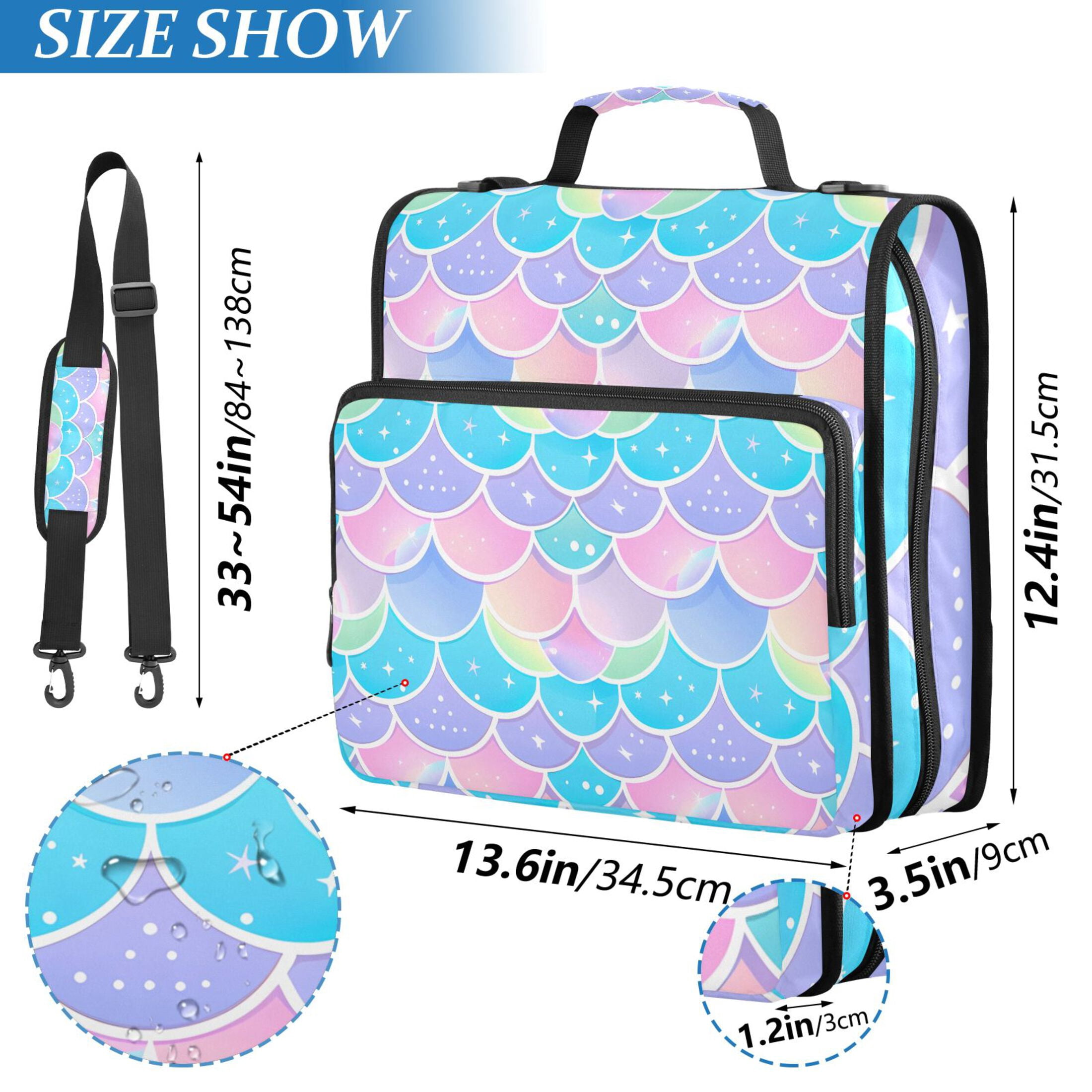ALAZA Zipper Binder Mermaid Scales 3 Ring Trapper Keeper File Folder Organizer Bag