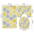 thumbnail image 3 of Yellow and Gray Geometric Quatrefoil Pattern Bathroom Rugs Sets 3 Piece,Toilet Cover Set,Absorbent Non Slip Bathroom Mats Sets with U-Shaped Contour Rug Toilet Rug Set, 3 of 5