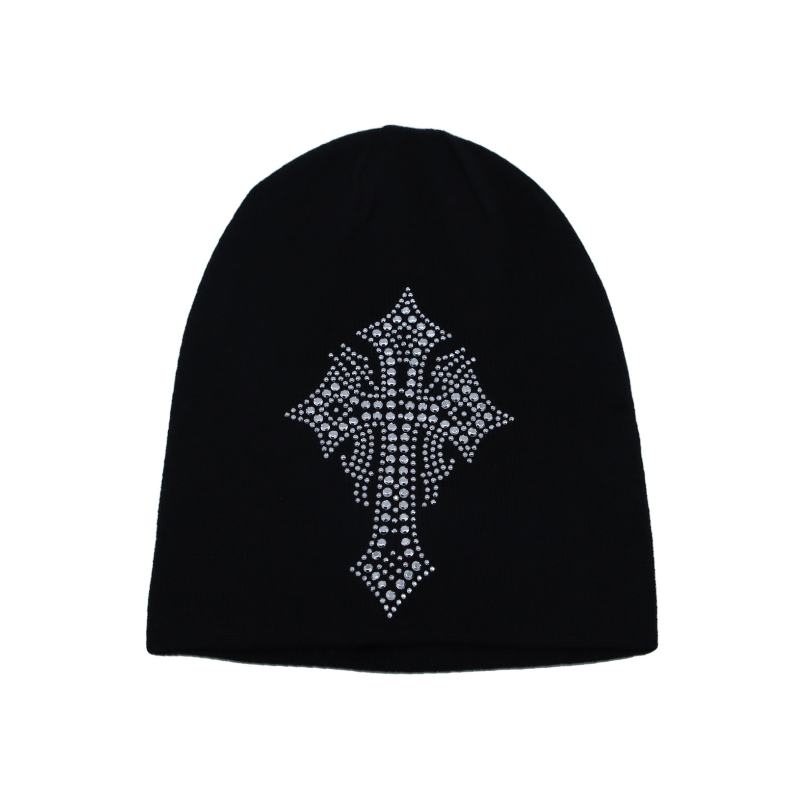 WITHMOONS Cross Rhinestone Knitted 