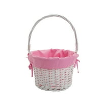 White Easter Basket with Pink Liner