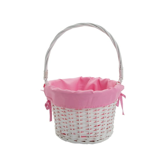 White Easter Basket with Pink Liner