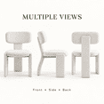 thumbnail image 7 of Aukfa Upholstered Dining Chairs Set of 2, Teddy Boucle Kitchen Chairs with Curved Backrest, Modern Minimalist,White, 7 of 7