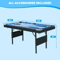 thumbnail image 6 of Miniyam 5.5ft Folding Pool Table, Portable Billiards Game Table with Accessories for Families, Sky Blue, 6 of 7