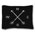 thumbnail image 1 of RYLABLUE Decorative Black Arrow Direction Compass N S W E Home Customized Throw Pillow Covers Pillowcases Size 20x30 inches Two Side, 1 of 1
