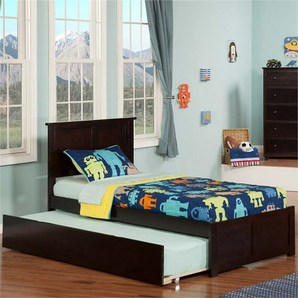 AFI Madison Twin Solid Wood Bed with Twin Trundle in Espresso