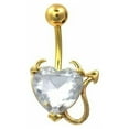 thumbnail image 2 of Belly Button Ring Gold Non- Dangle Devilish Heart 14ga, 2 of 7