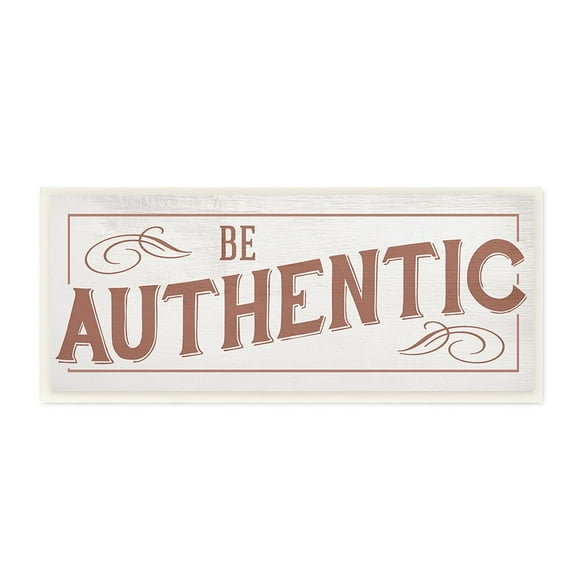 Stupell Industries Be Authentic Text Soft Red Typography Wall Plaque by Daphne Polselli