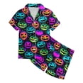 thumbnail image 5 of Leey-World Toddler Halloween Pajamas Kids Halloween Girls Pajama Sets Short Sleeve Shirts Shorts 2 Piece Outfits Children Clothes Pjs for Girls 2T 3T 4T 5T 6T 7T 8T, 5 of 5