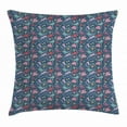 thumbnail image 1 of Nautical Throw Pillow Cushion Cover, Underwater Wildlife Theme Marine Cartoon Pattern with Various Funny Sea Animals, Decorative Square Accent Pillow Case, 24 X 24 Inches, Multicolor, by Ambesonne, 1 of 2