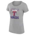 thumbnail image 2 of Women's G-III 4Her by Carl Banks Heather Gray Texas Rangers Super-Slim Fit Lightweight Team Logo Graphic T-Shirt, 2 of 5