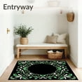 thumbnail image 3 of ODIKA 8'x10' Machine Washable Non-Slip Area Rug, Ornate Mistletoe Branch Seasonal Decorative Duo High Traffic Rug with Pad, Black, 623645, 3 of 8