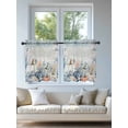thumbnail image 4 of Blue Coastal Fall Tier Curtains 36 Inch Length,Sheer Curtains for Bedroom Living Room Window Thanksgiving Pumpkins Starfish Botanical Kitchen Curtains Small Half Window Drapes 27.5"x36" 2 Panels, 4 of 7