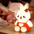 thumbnail image 1 of Fiudx Luz de Noche de Conejito, Lámpara de Noche de Gel de Sílice Suave, Luces de Colores Inteligentes con Temporizador, Control Táctil, Decoración Ambiental para Dormitorio, Ayuda para Dormir, Diseñ, 1 of 6