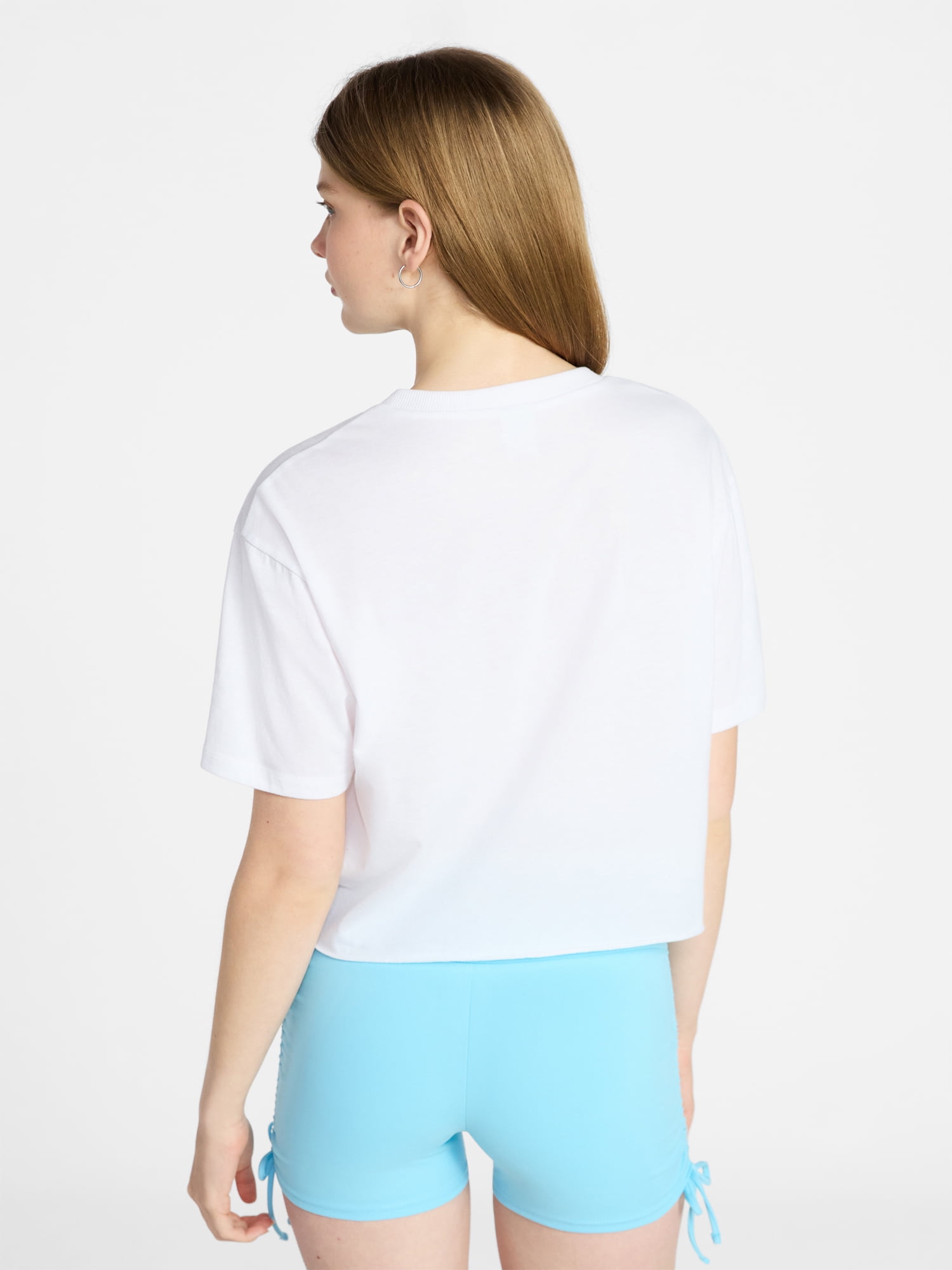 No Boundaries Boxy Cropped Graphic Tee, Women's XXS-XXL