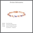 thumbnail image 5 of Gem Stone King 4.18 Ct Oval Blue Tanzanite White Diamond 18K Rose Gold Plated Silver Bracelet for Women, 5 of 5