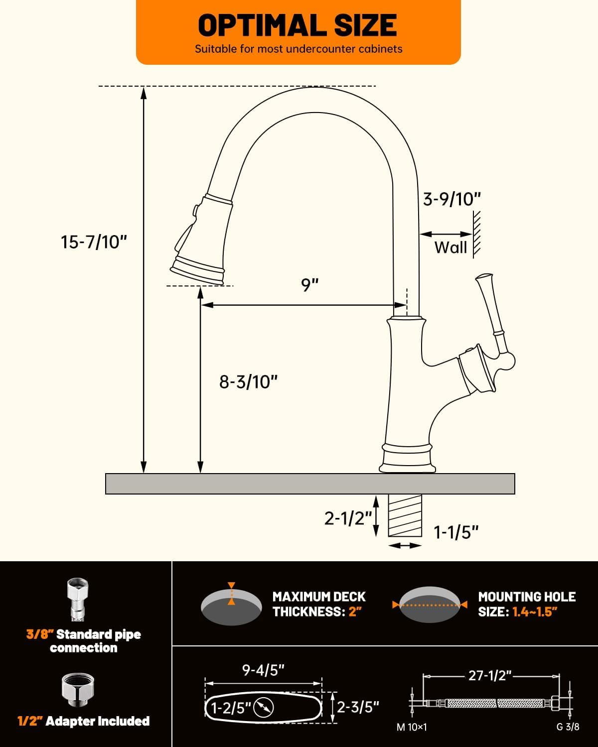 APPASO Pull Down Kitchen Faucet with Sprayer Oil Rubbed Bronze 133ORB