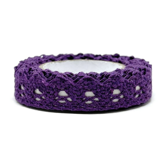 Wrapables Colorful Decorative Adhesive Lace Tape, Dark Purple