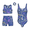 Set- 2, variant on Girls Gymnastics Leotard with Shorts Set, 4 Piece Biketard Outfit with Crop Top and Hair Tie for Dance, Tumbling & Activewear