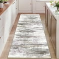 thumbnail image 4 of BERTHMEER 2'x6' Runner Rugs Non Slip for Bathroom Kitchen Bedroom Entryway Hallway Rugs Machine Washable Abstract Brown and Gray Neutral Modern Beige Contemporary Runner Rugs, 4 of 7