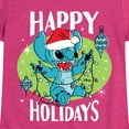 thumbnail image 3 of Lilo & Stitch - Happy Holidays - Girls Fitted Short Sleeve Tee, 3 of 5
