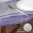 thumbnail image 3 of Purple Coastal Wave Round Tablecloth, Fitted Table Cover with Elastic for 45"-54" Round Tables, Summer Modern Ocean Beach Table Cloth Outdoor Indoor Dinning Party Waterproof Tablecloths, 3 of 7