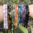 thumbnail image 2 of HOOUN Natural Cylinder Shape Faceted Aquamarines Loose Beads For Jewelry Making 7.5''-Hawks Eye, 2 of 8