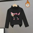 thumbnail image 2 of Generic Children's Clothes Girl's Fall And Winter Long Sleeve Cat Printing Thickened De Velvet Half Turtleneck Bottoming Shirt Tops Shirts Sweatshirts Pullover (18-24 Months,BK3), 2 of 5