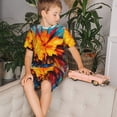 thumbnail image 4 of Balery Colorful Paint Print Conjunto de Pijama Infantil de Manga Corta con Estampado – Ropa de Dormir de Algodón Suave-Small, 4 of 6