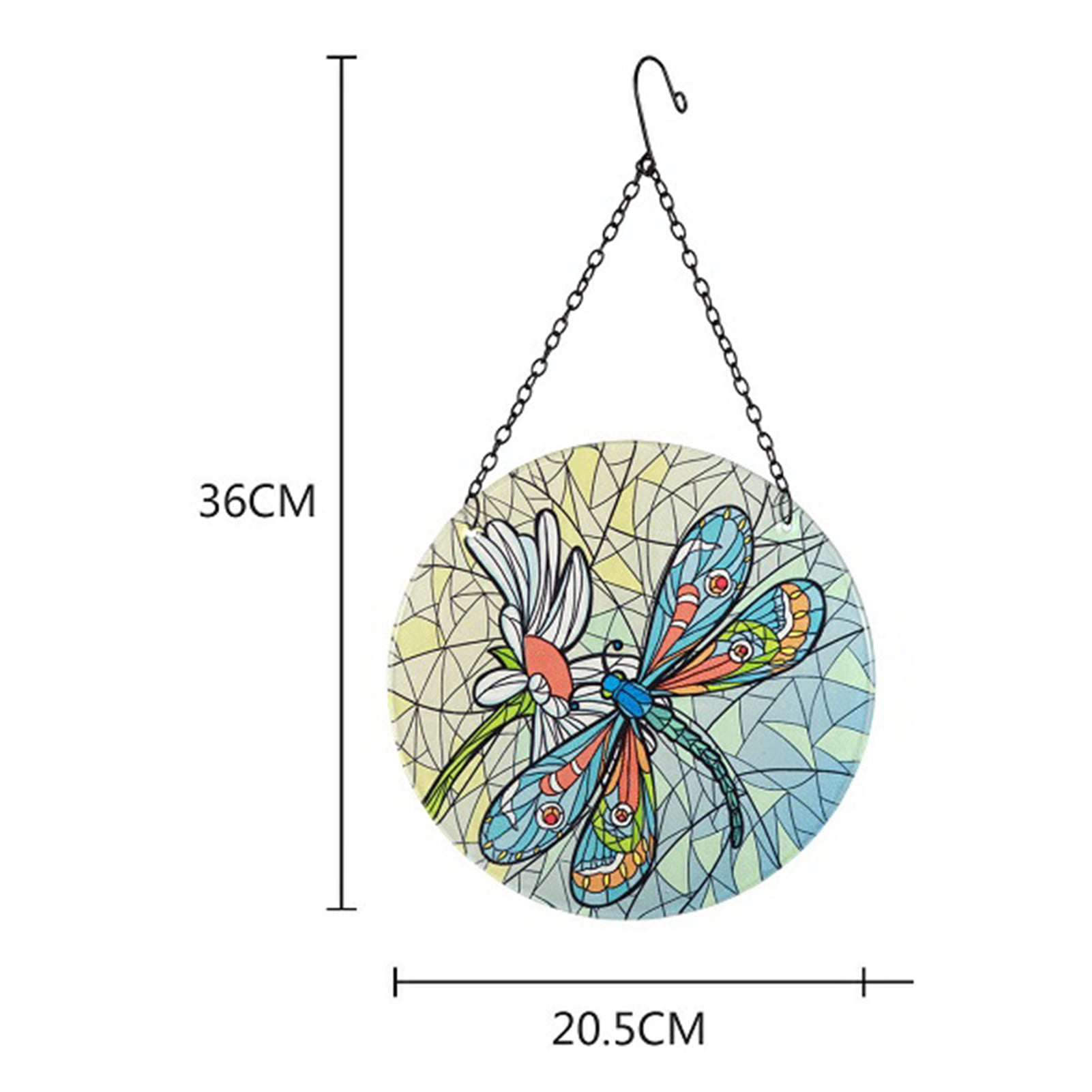 Suncatcher Hanging Painted Glass & Metal Fish Assorted NEW 6" diameter 