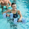 thumbnail image 2 of 2 Pcs Floating Water Dumbbells, Buoyant Aqua Fitness Weights, Rubber Grip Swim Training Aids for Pool Exercise Use, 2 of 5